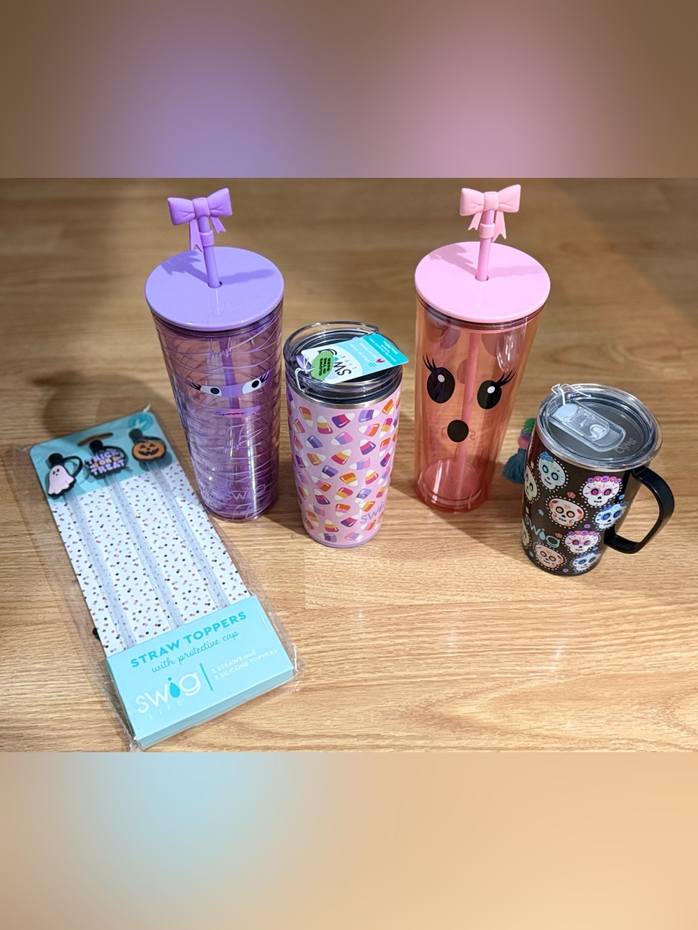 Swig “Halloween” Bundle (4cups) & 3pack of Halloween Straws - NEW